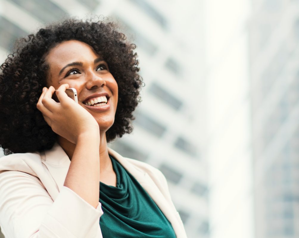 Woman talking on the phone